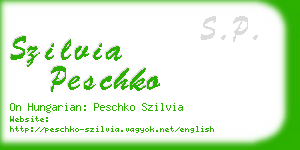 szilvia peschko business card